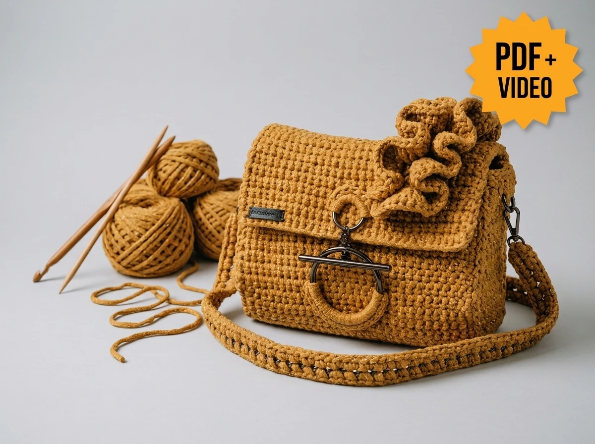 Crochet Bag with Ruffles crochet bag pattern