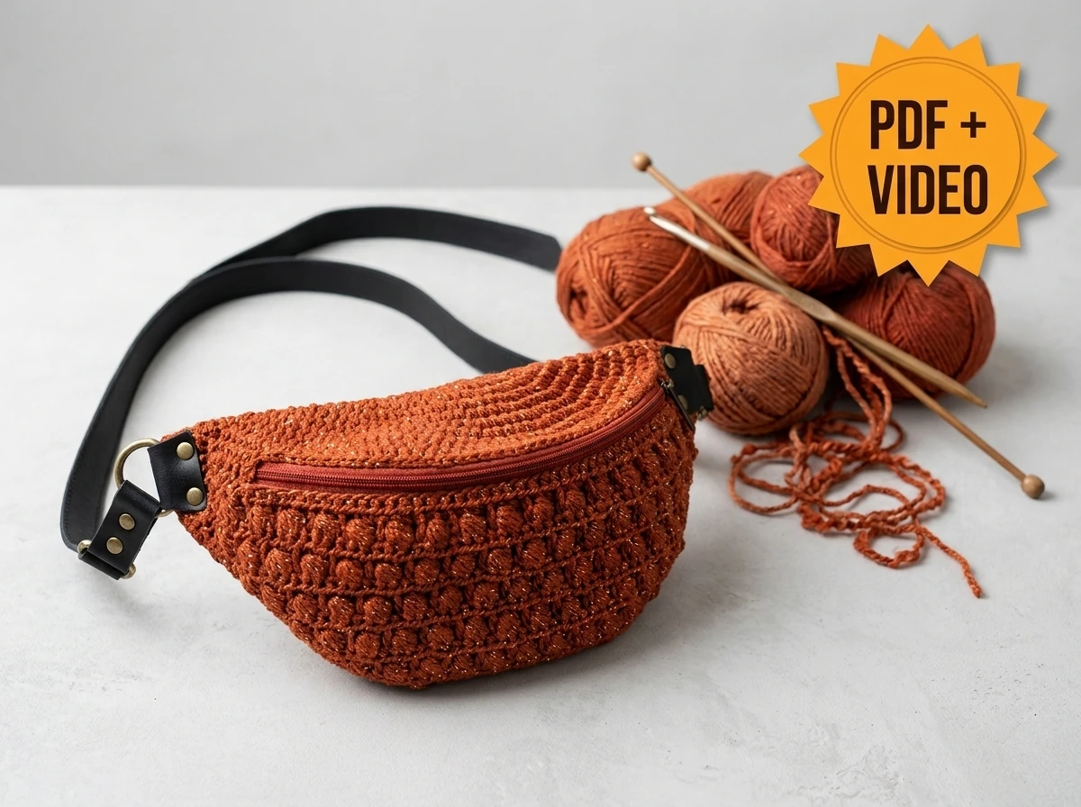 Puffy Crochet Fanny Pack crochet bag pattern